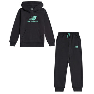 New Balance Tuta Nera In Cotone LAKB0322-BM078 Per Bambino