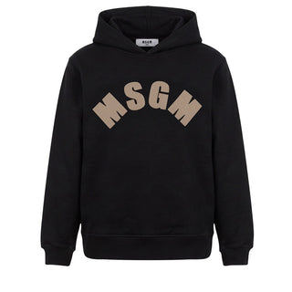 MSGM Felpa Nera Con Logo E Cappuccio F6MSJGHS097/110 Per Bambini