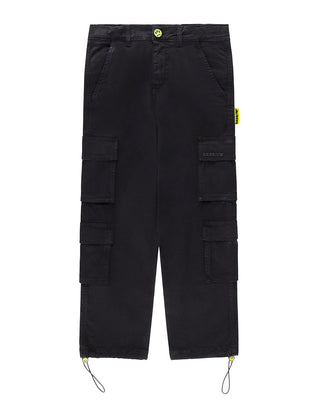 Barrow Pantaloni cargo neri in gabardine F4BKJUPA043