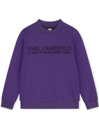 Karl Lagerfeld Felpa viola con logo ricamato Z30257
