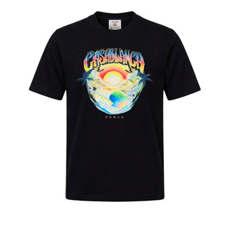 Casa Blanca T-shirt Nera Con Stampa Airspray M-PF26-JTS-078-02 Per Uomo