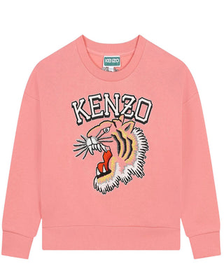 Kenzo Felpa rosa con ricamo frontale K60692