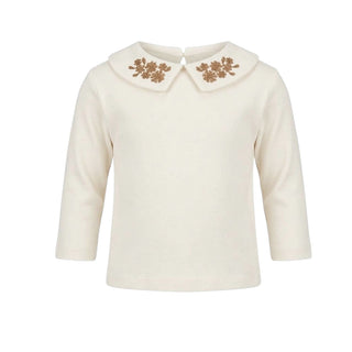 SNUG T-shirt Avorio Con Ricamo Floreale 934BB6W013G53/1 Per Neonata