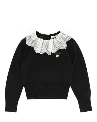 Angel's Face Maglia Meg Lace Collar Jumper Black MEG LACE COLLAR
