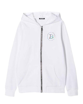 Balmain Felpa Con Zip e Cappuccio 6M4500 Logata