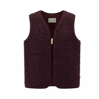 BLOOM Gilet In Pile Color Bordeaux 138902/1 Per Bambina