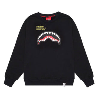 SPRAYGROUND Felpa Girocollo Nera Con Stampa Da Bambino SPY1386EBLK