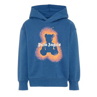 Palm Angels Felpa Blu Avio Con Cappuccio E Stampa Per Bambini PBBB012S26FLE006/080