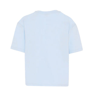Lanvin T-shirt Celeste Con Logo Per Bambini N30360/79L