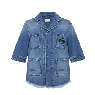 Fendi Giacca In Denim Con Logo JMA283-AMHX