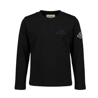 Roy Roger's T-shirt Nera A Maniche Lunghe RZ487/0639 Per Bambino