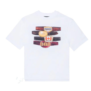 Dsquared2 T-shirt Bianca In Cotone Per Bambino DQ3387-D0AG7-DQ100