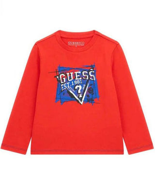 Guess T-shirt rossa in jersey con logo N4YI36K8HM4