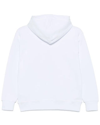 Dsquared2 Felpa bianca con cappuccio e logo DQ2615-D009B