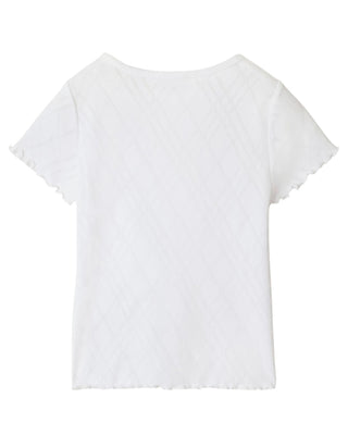 Burberry T-shirt bianca in cotone con orsetto Thomas 8108566