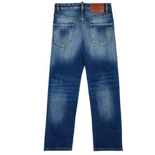Dsquared2 Jeans Dritti In Denim Slavato DQ2252-D0AHR-DQ01 Per Bambini