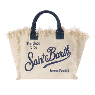 Mc2 Saint Barth Borsa Vanity In Canvas Panna Con Logo VANI001/02564L
