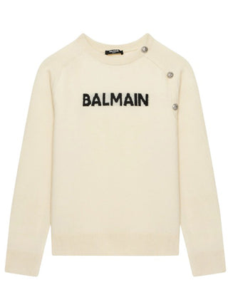Balmain Maglia in misto lana con logo BV9B00-Z2409