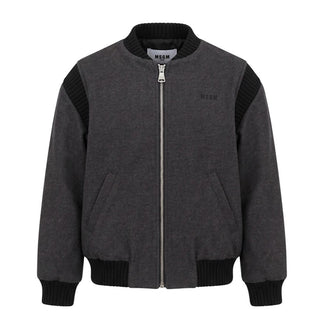 MSGM Bomber Grigio In Panno F6MSJBBO281/104 Per Bambini