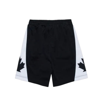 Dsquared2 Bermuda nero in misto viscosa con logo DQ2789-D0AC4