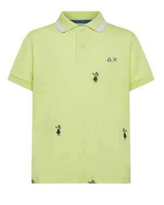 Sun68 Polo A Maniche Corte A35328 Con Ricami