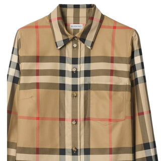 Burberry Camicia In Cotone Con Motivo Burberry Check Da Donna 8111856