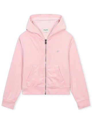 Sonia Rykiel Felpa rosa in ciniglia con strass A00239