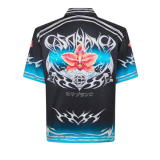 Casa Blanca Camicia in raso di sera a maniche corte Blades M-AW-25-SH-003-03