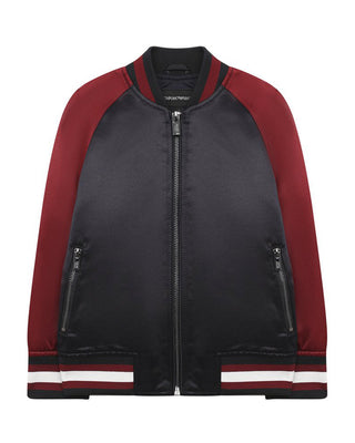 Emporio Armani Giubbino Bomber in tessuto satinato con logo 6H4BE9