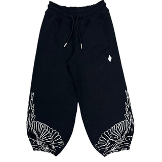 Marcelo Burlon Pantaloni jogger neri con stampa ali F5CMJGFP099