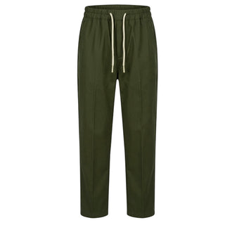 Emanuel Pris Pantaloni Verdi In Gabardine Con Coulisse EPT6310-11BV Per Bambino