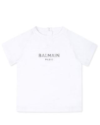 Balmain T-shirt bianca a maniche corte BV8511-Z0057