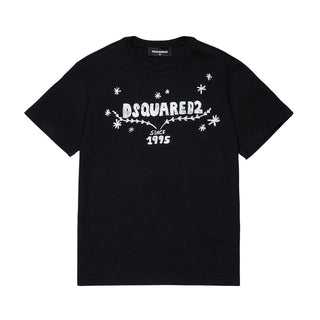 Dsquared2 T-shirt Nera Con Stampa DQ3445-D0AJ1-DQ900 Per Bambina
