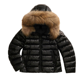 Blauer Jacke mit Fell 23WBLGC03210 mit Logo für Mädchen