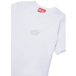 Diesel T-shirt Bianca A Maniche Corte J03015-00YI9-K100 Per Bambina