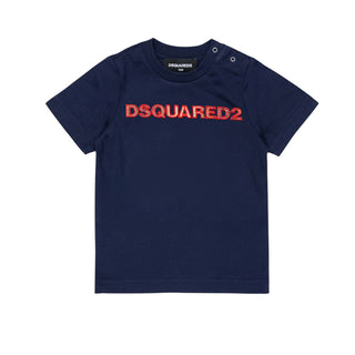 Dsquared2 T-shirt Blu Con Logo DQ3509-D0AJ1-DQ864 Per Neonato
