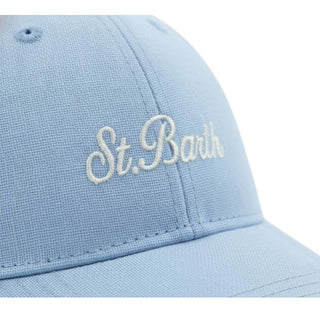 Mc2 Saint Barth Cappello Da Baseball Jr In Lino Celeste BASB0008/01259L Per Bambini