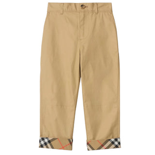 Burberry Pantaloni Beige In Twill 8131850 Per Bambino