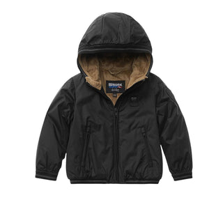 Blauer Giubbino Edith marmotta con cappuccio e logo 24WBBXC02551