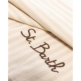 Mc2 Saint Barth Telo Mare Fouta In Cotone A Righe Beige FOUL002/00658L
