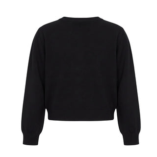 TWINSET Maglia Nera In Misto Viscosa Con Logo Per 262GJ3063 Bambina
