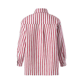 Doudou Camicia oversize in lino a righe DW5P30-I0158