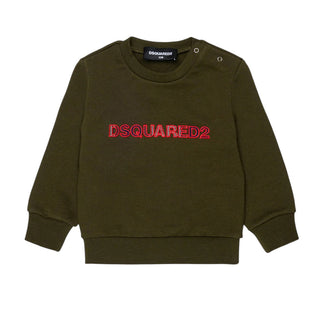 Dsquared2 Felpa Girocollo Verde DQ3510-D0AJ2-DQ558 Per Neonato