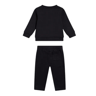 New Balance Tuta Nera In Cotone Con Logo YS62V7FB-BK012 Per Neonato