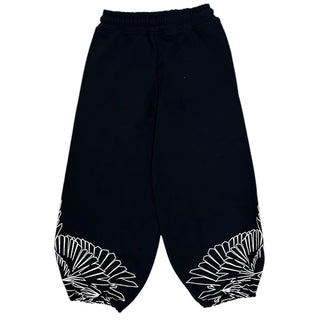 Marcelo Burlon Pantaloni jogger neri con stampa ali F5CMJGFP099