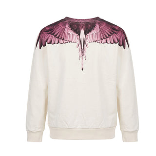 Marcelo Burlon Felpa Girocollo Avorio Con Wings F6CMJGSW089-412 Per Bambina