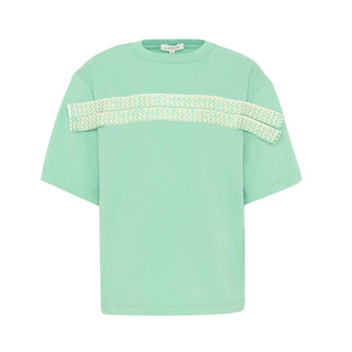 Lanvin T-shirt Verde Con Logo Per Bambini N30362/68N