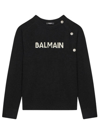 Balmain Maglia in misto lana con logo BV9B00-Z2409