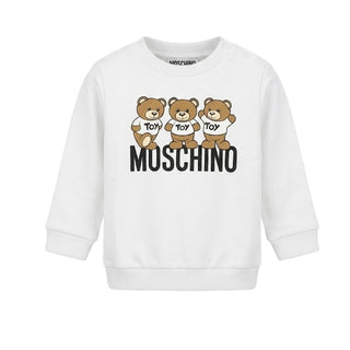 Moschino Felpa Girocollo Bianca MSF04Q Per Neonati