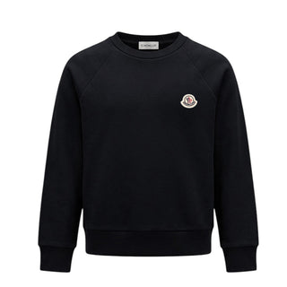 Moncler Felpa Girocollo Nera Con Logo I29548G00003 Per Bambina